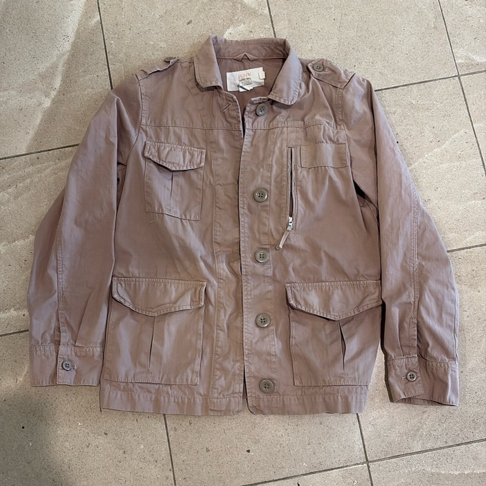 Jcrew classic chino field jacket in tan khaki twill